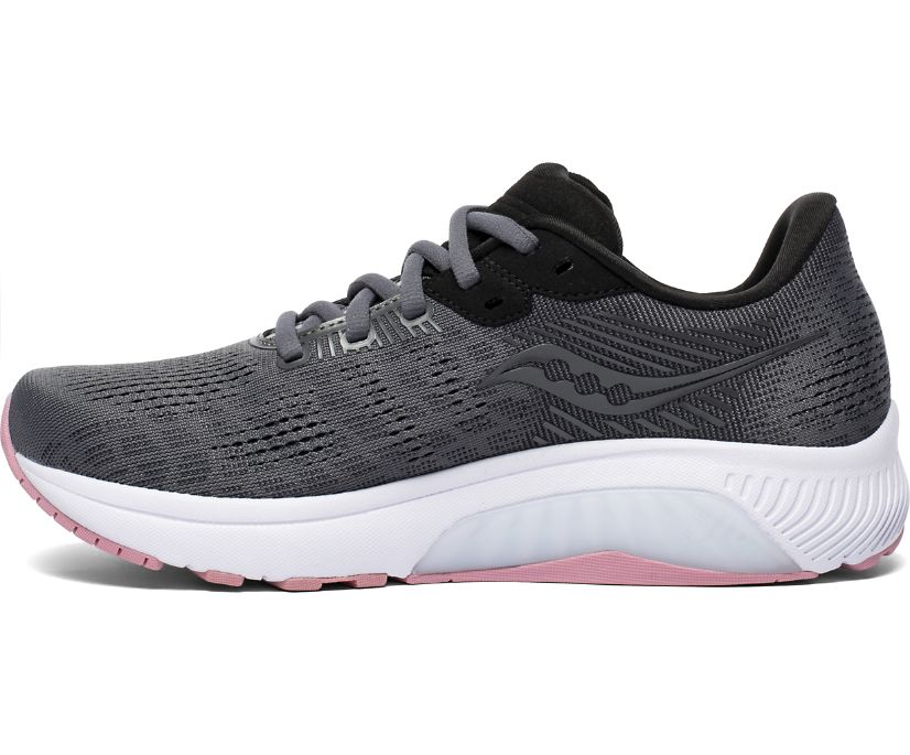 Grey / Rose Women's Saucony Guide 14 Wide Running Shoes | YPQLO3580