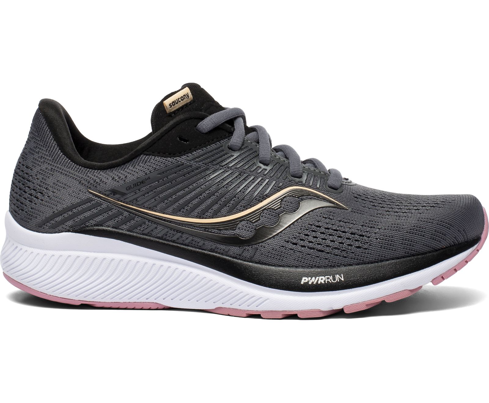 Grey / Rose Women\'s Saucony Guide 14 Wide Running Shoes | YPQLO3580