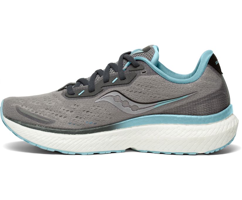 Grey / Turquoise Women's Saucony Triumph 19 Running Shoes | QGOZX9467