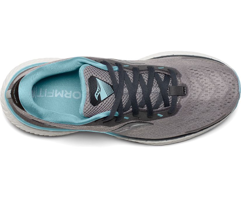 Grey / Turquoise Women's Saucony Triumph 19 Running Shoes | QGOZX9467