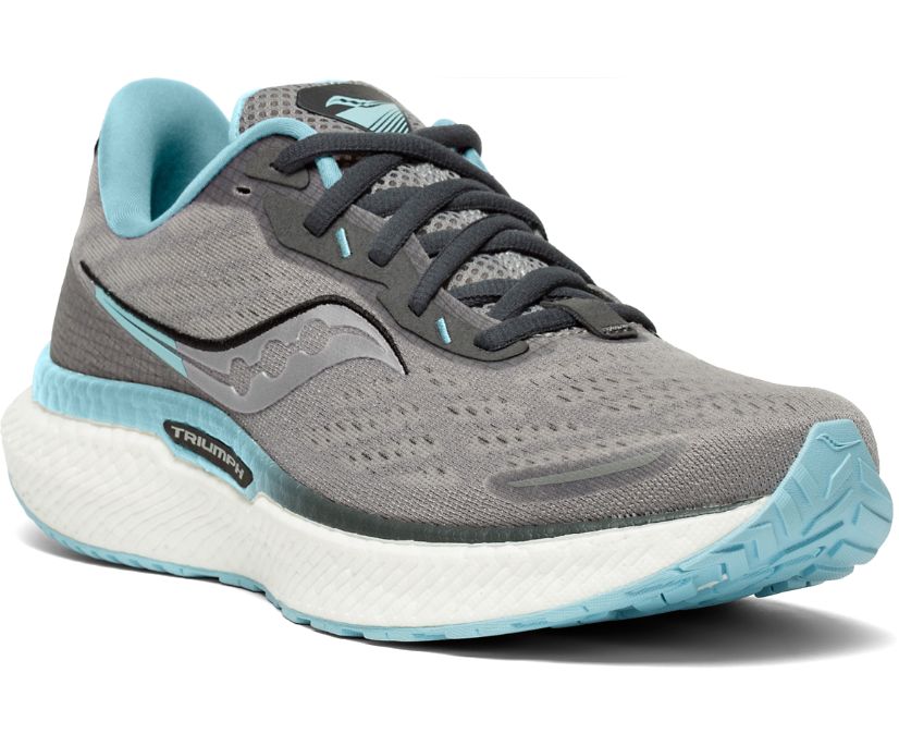 Grey / Turquoise Women's Saucony Triumph 19 Running Shoes | QGOZX9467