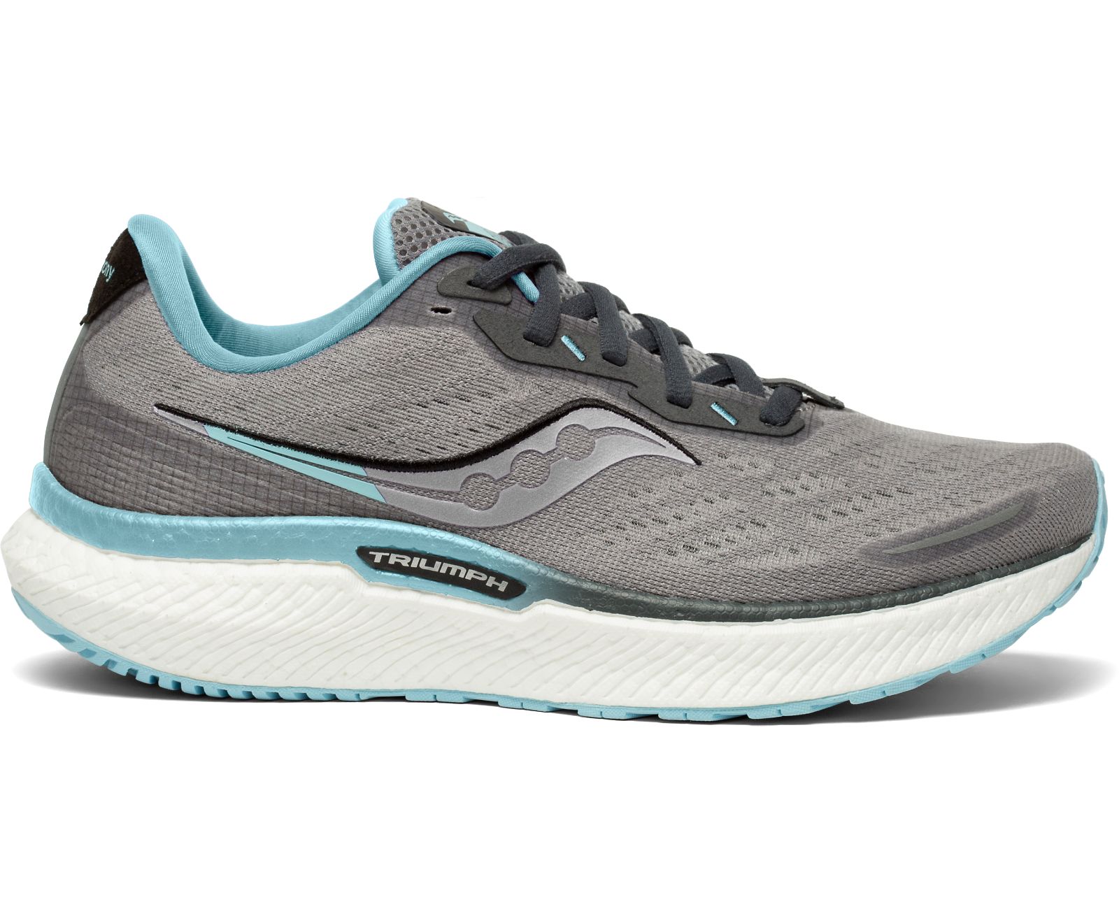 Grey / Turquoise Women\'s Saucony Triumph 19 Wide Running Shoes | VDPCF2951