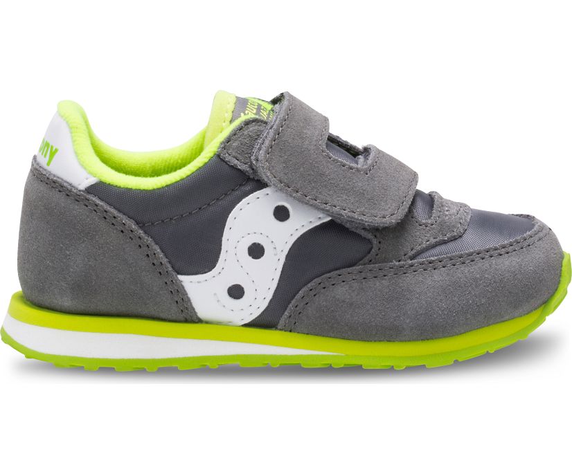 Grey / White Kids' Saucony Baby Jazz Hook & Loop Sneakers | MRWEO1428