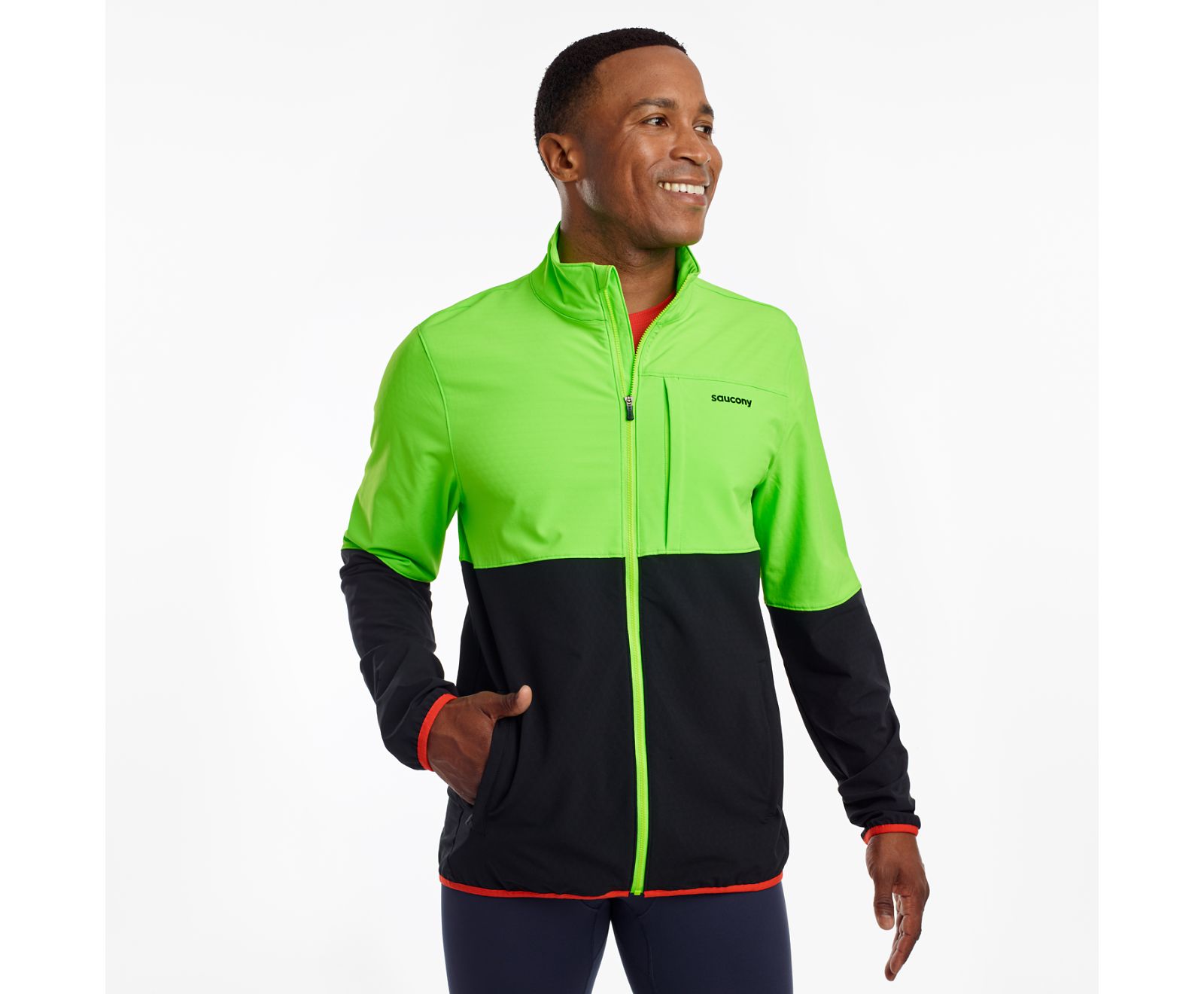 Light Green Men\'s Saucony Bluster Jackets | LZKDJ7940