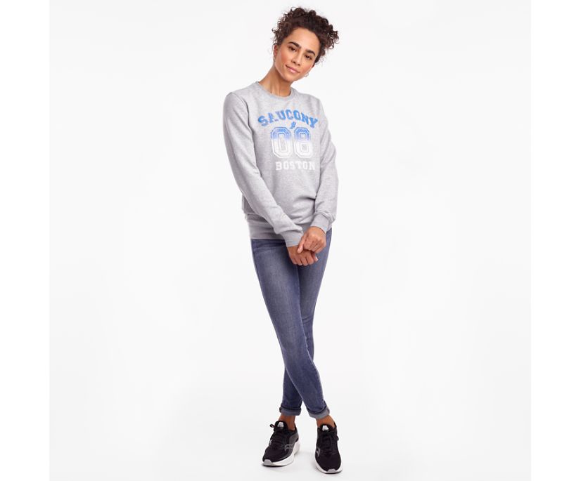 Light Grey Women's Saucony Rested Crewneck Shirts | DRHGS9015