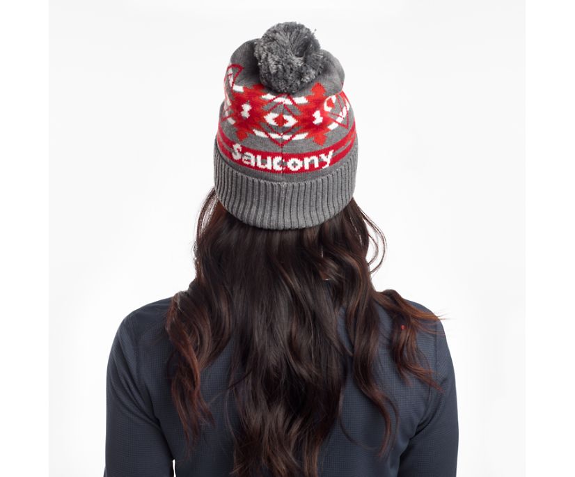 Light Grey Women's Saucony Rested Pom Beanies | GJOMZ7485