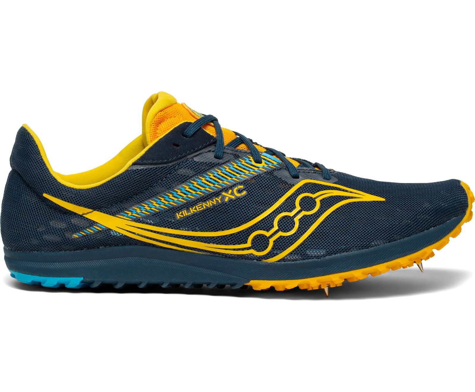 Navy / Gold Men\'s Saucony Kilkenny Xc9 Spike Running Shoes | TBDVC8546