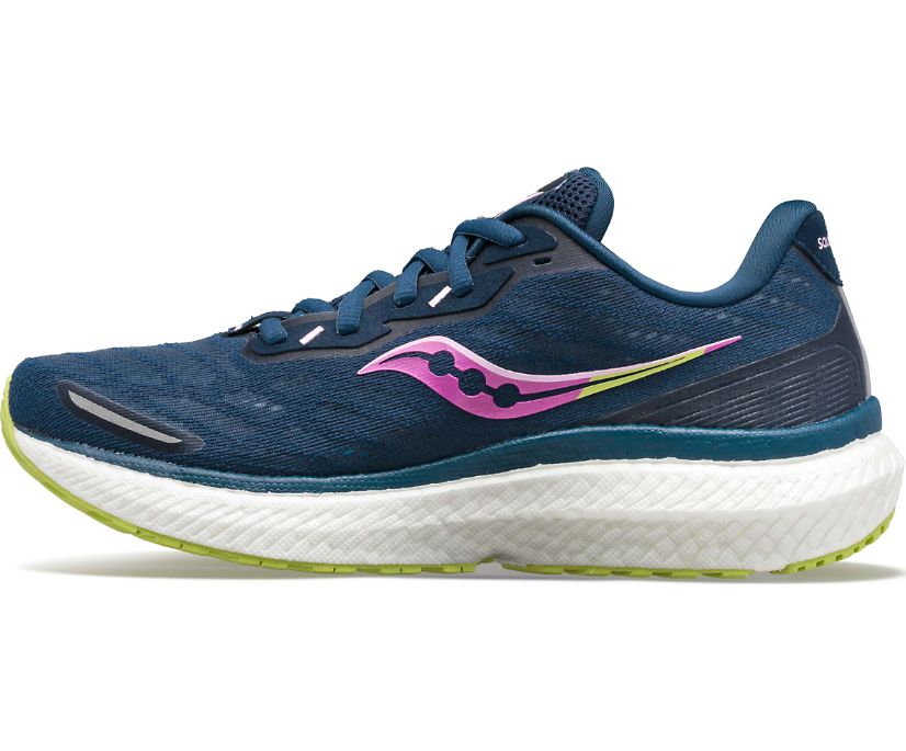 Navy / Green Women's Saucony Triumph 19 Running Shoes | ZEUCL6598