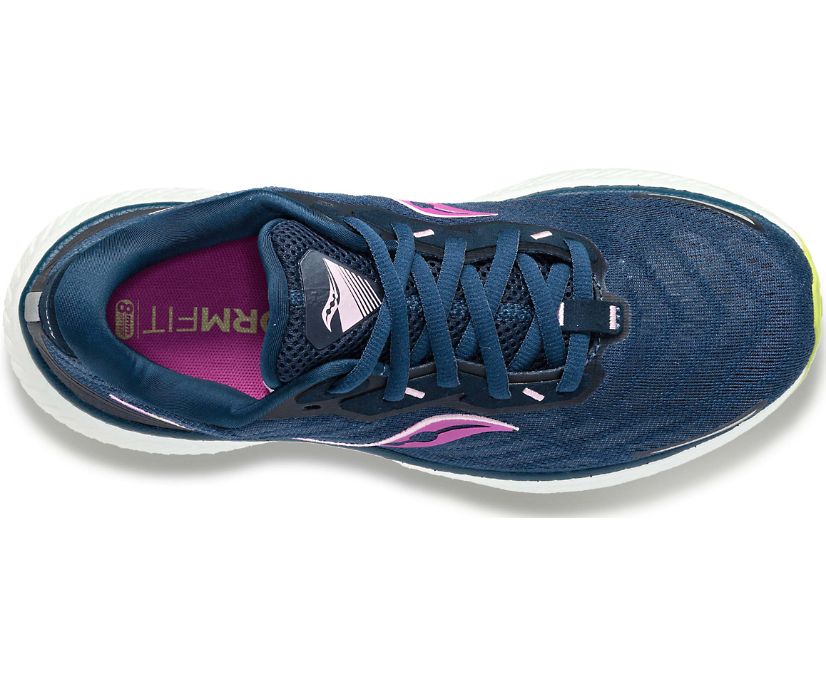 Navy / Green Women's Saucony Triumph 19 Running Shoes | ZEUCL6598