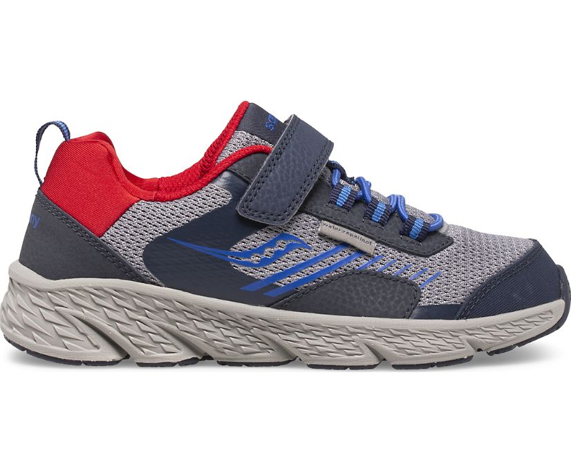 Navy / Grey / Red Kids' Saucony Wind Shield A/C Sneakers | EPQAT5081