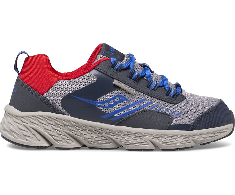 Navy / Grey / Red Kids' Saucony Wind Shield Sneakers | XDEWT1763