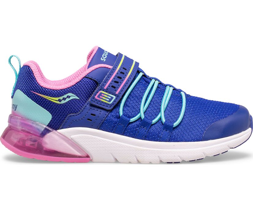 Navy / Pink Kids' Saucony Flash Glow 2.0 Sneakers | NQXAP8351