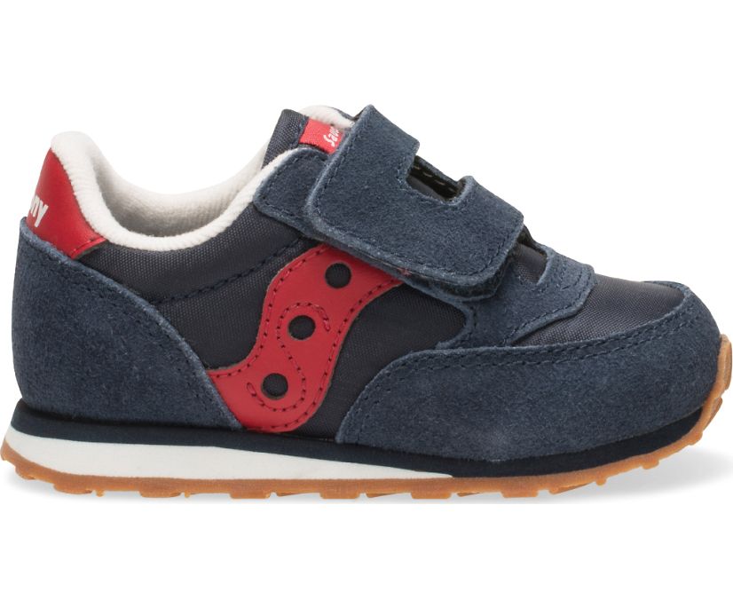 Navy / Red Kids\' Saucony Baby Jazz Hook & Loop Sneakers | JOTDB9176