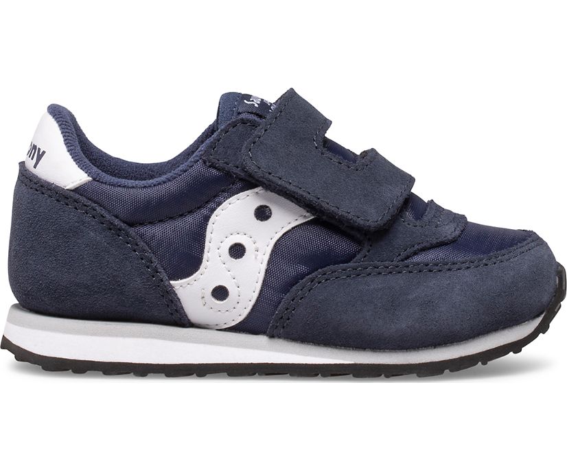 Navy / White Kids' Saucony Baby Jazz Hook & Loop Sneakers | BWOXN4870