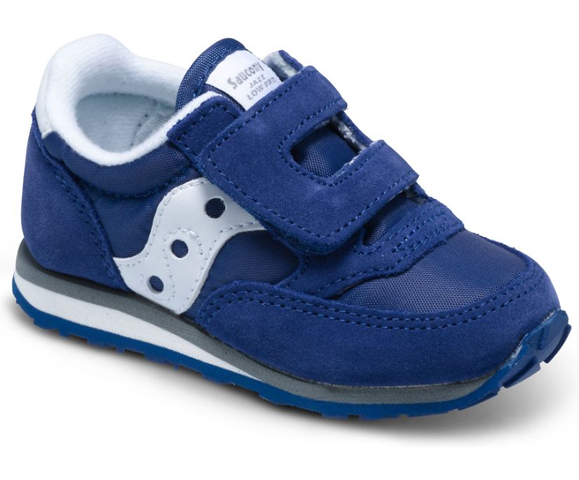 Navy / White Kids\' Saucony Baby Jazz Hook & Loop Sneakers | UCBOG8432