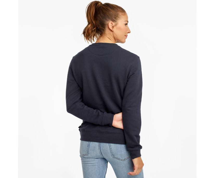 Navy Women's Saucony Rested Crewneck Shirts | KIVJG4271