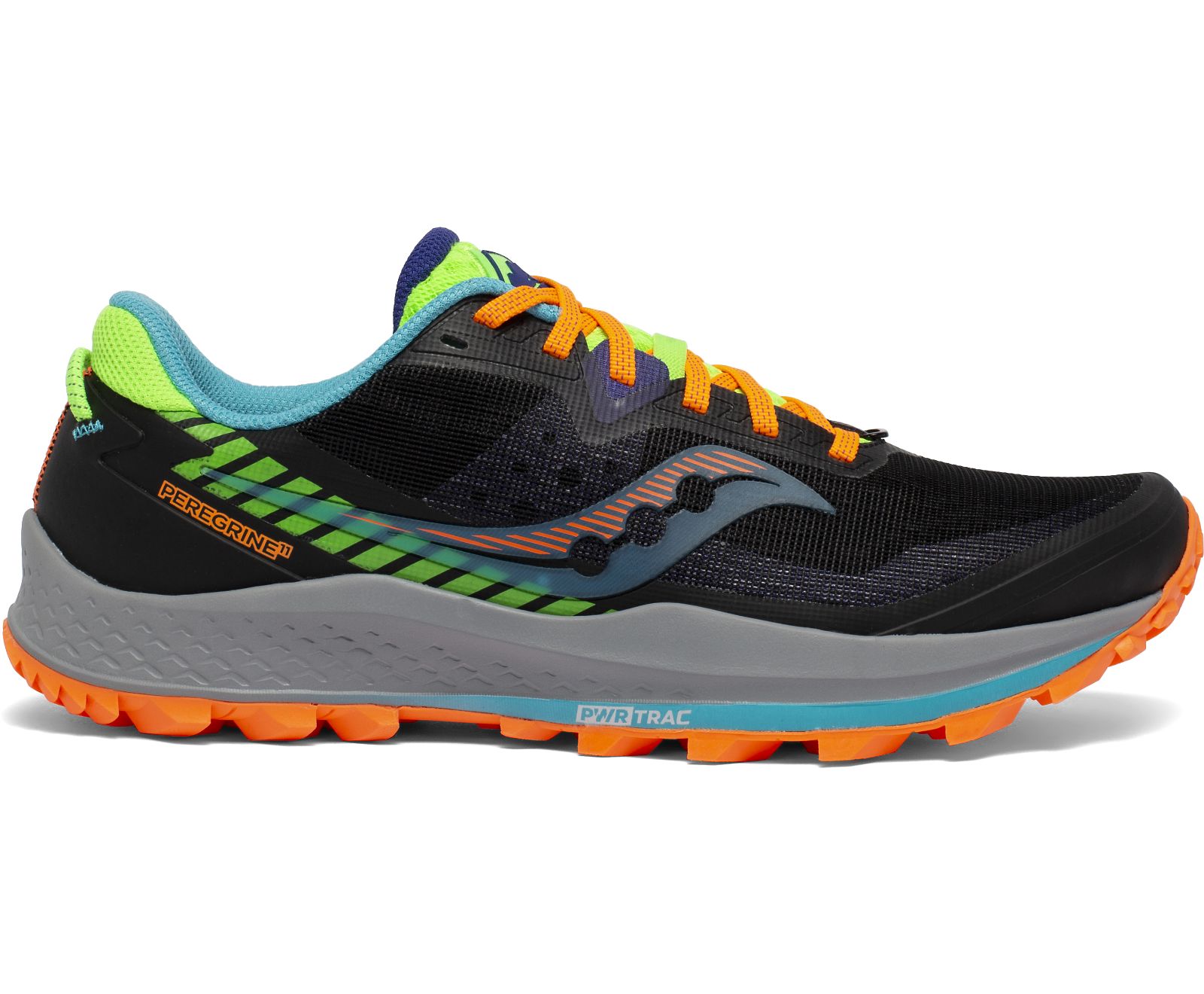 Orange / Green / Black Men\'s Saucony Peregrine 11 Trail Running Shoes | TGXKE1462