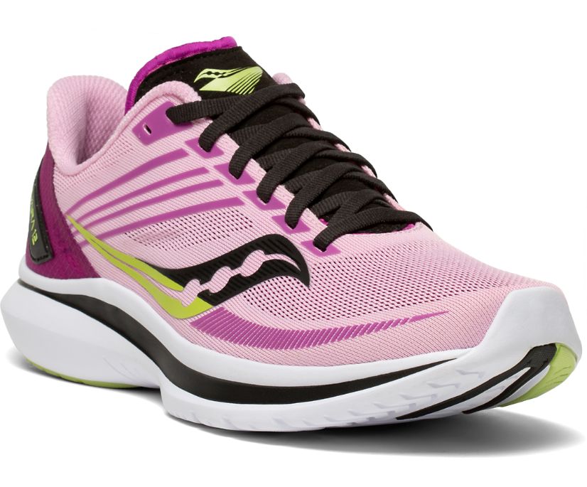 Pink / Black Women's Saucony Kinvara 12 Running Shoes | VSLIY1784