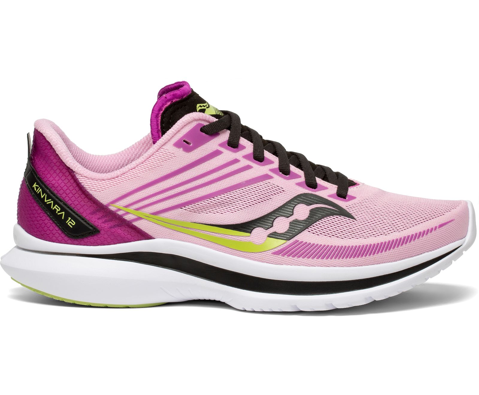 Pink / Black Women\'s Saucony Kinvara 12 Running Shoes | VSLIY1784