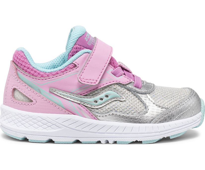 Pink / Silver Kids' Saucony Cohesion 14 A/C Jr. Sneakers | DNUYR1362