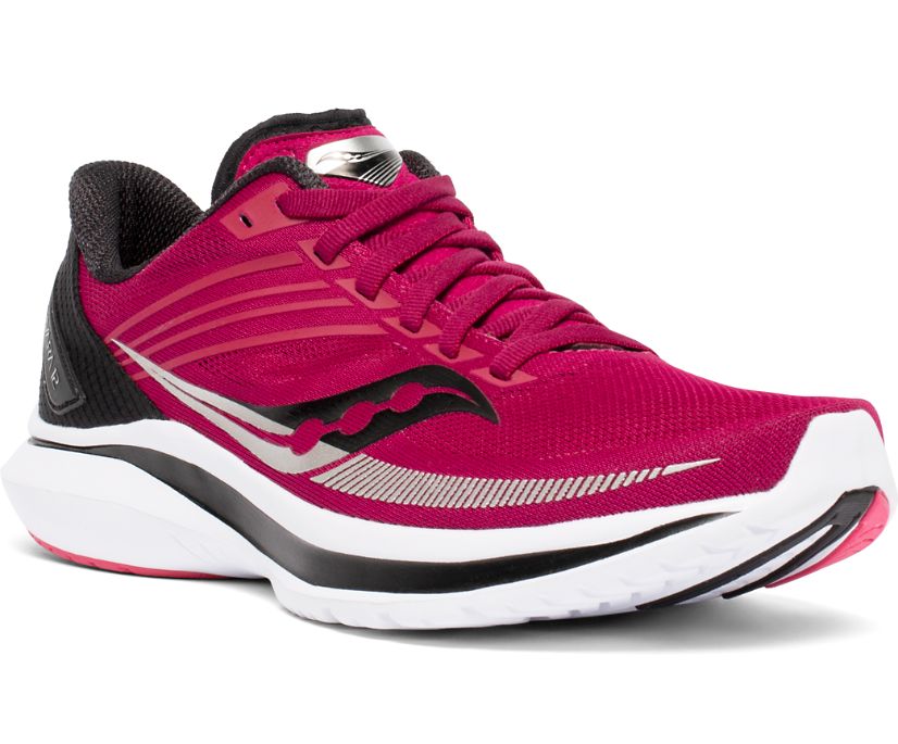 Pink / Silver Women's Saucony Kinvara 12 Running Shoes | RIZLD4673