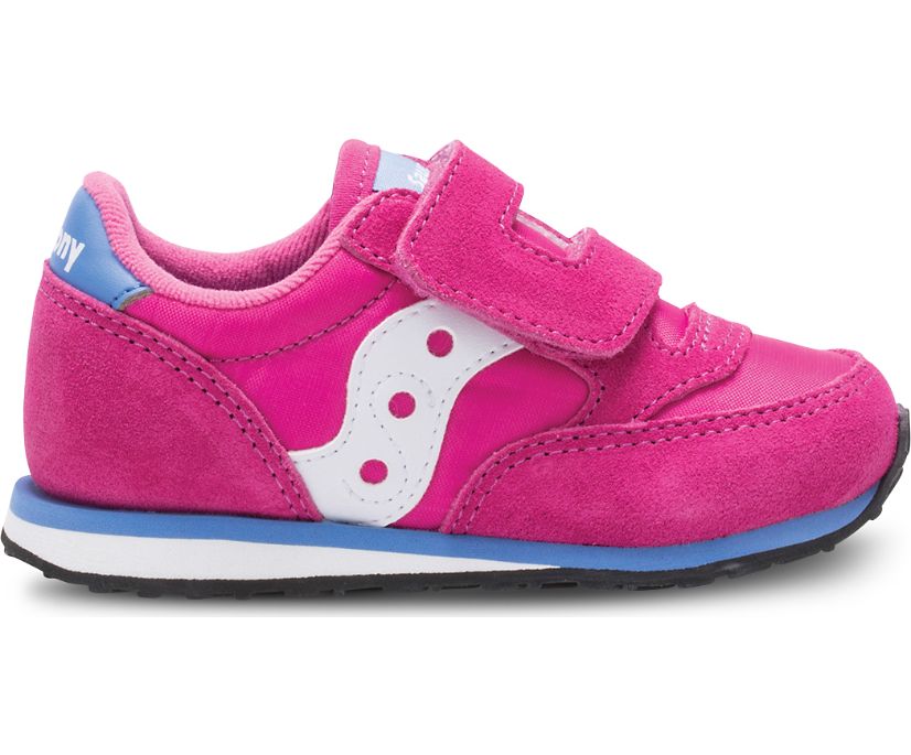 Pink / White Kids\' Saucony Baby Jazz Hook & Loop Sneakers | YKNBV3124