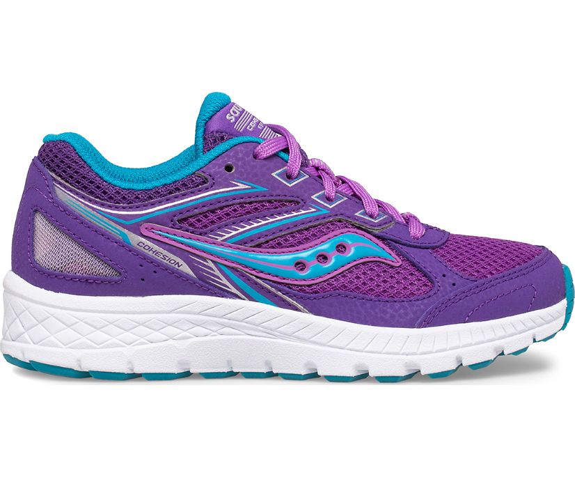 Purple / Blue Kids' Saucony Cohesion 14 Lace Sneakers | ACVUR3261