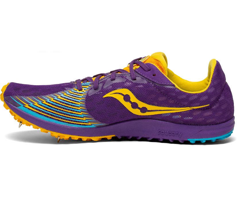 Purple / Gold Women's Saucony Kilkenny Xc9 Spike Running Shoes | WNVQO3297