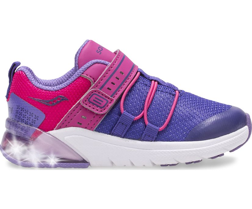 Purple / Pink Kids' Saucony Flash Glow 2.0 Jr. Sneakers | NHLXT0165