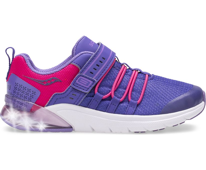 Purple / Pink Kids' Saucony Flash Glow 2.0 Sneakers | VYLGZ0385