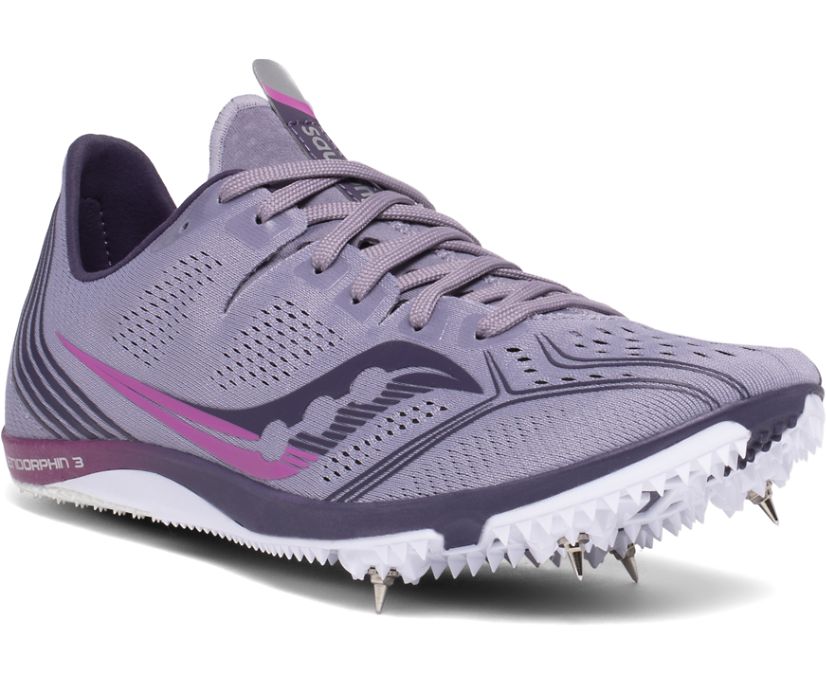 Purple Women's Saucony Endorphin 3 Running Shoes | PCJDI4208