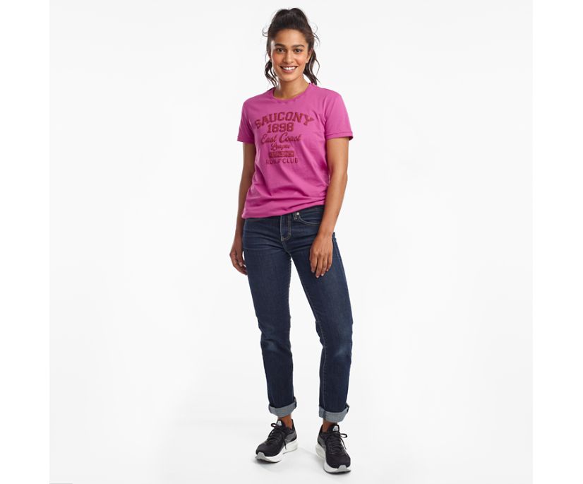 Purple Women's Saucony Rested Short Sleeve Shirts | AWRQJ6901