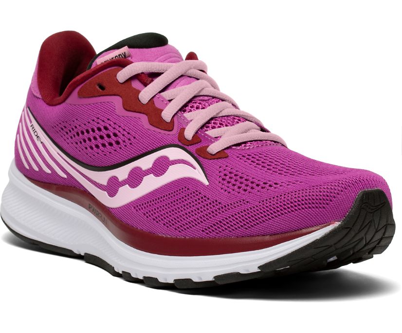 Purple Women's Saucony Ride 14 Running Shoes | TEXOA5293