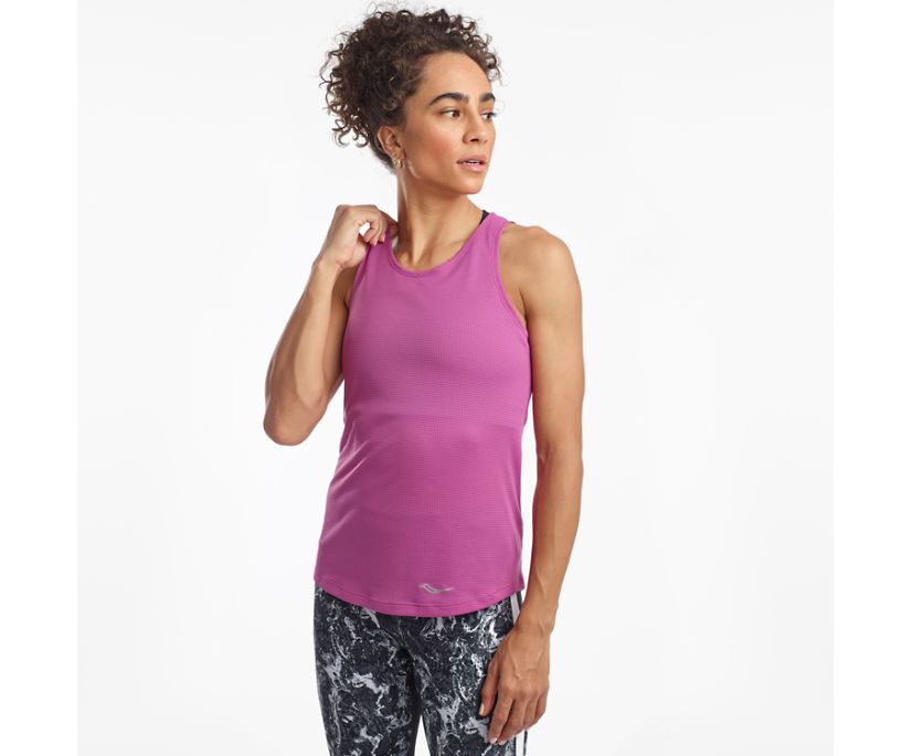 Purple Women\'s Saucony Stopwatch Singlet Tanks | NIXCE0397