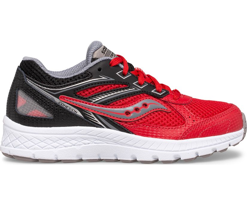 Red / Black Kids\' Saucony Cohesion 14 Lace Sneakers | KSCNW2178