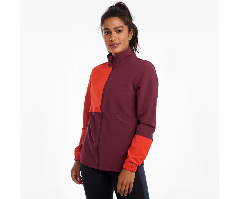 Red / Burgundy Women\'s Saucony Bluster Jackets | SKGTZ4193