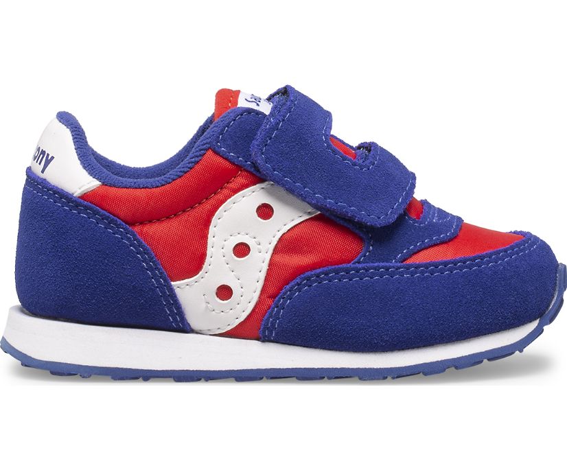 Red / White / Blue Kids\' Saucony Baby Jazz Hook & Loop Sneakers | FPQWH4950