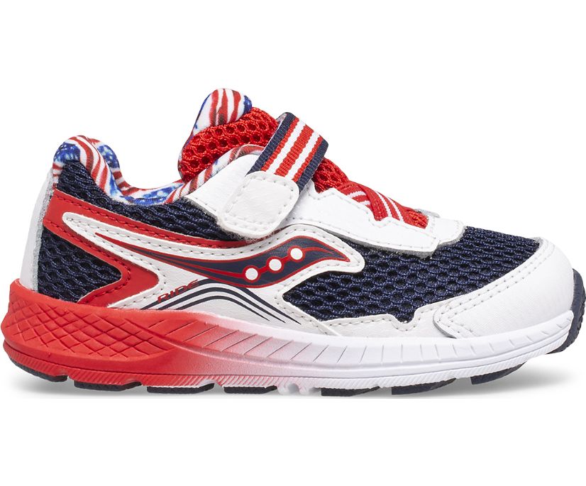 Red / White / Blue Kids' Saucony Ride 10 Jr. Sneakers | OFXNH6218