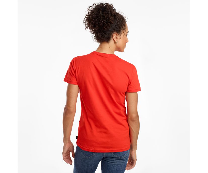 Red Women's Saucony Rested Short Sleeve Shirts | NUHVS1638