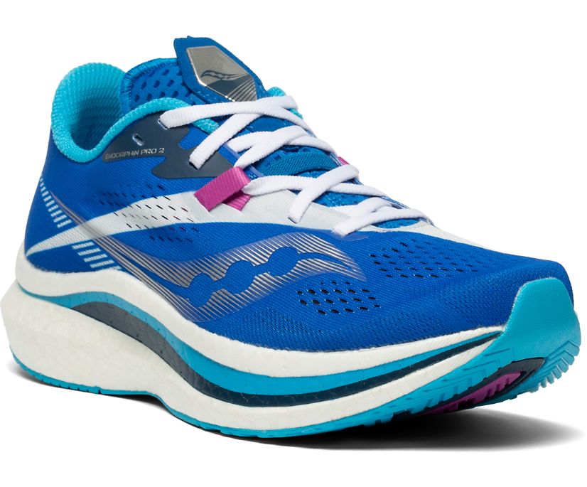 Royal / White Women's Saucony Endorphin Pro 2 Running Shoes | CZWQG3968