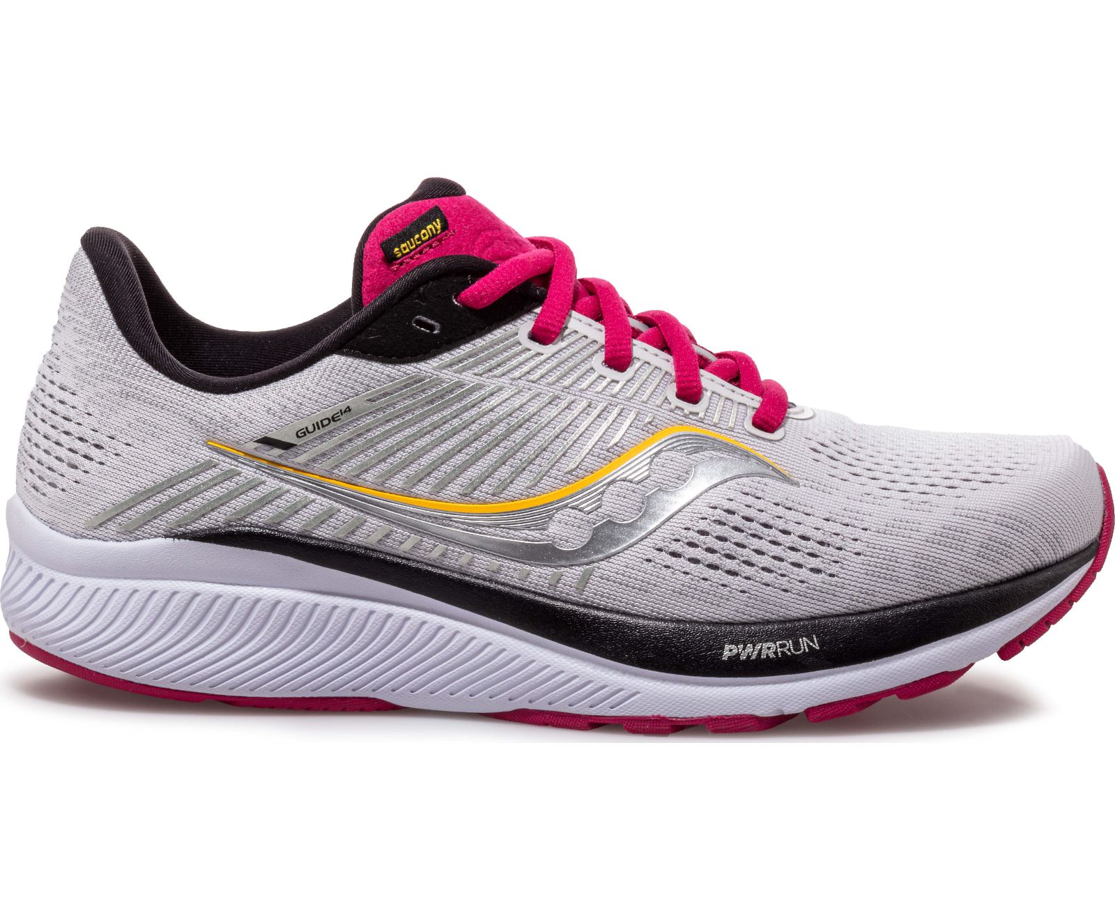 Silver / Black Women\'s Saucony Guide 14 Wide Running Shoes | CYTKJ7836