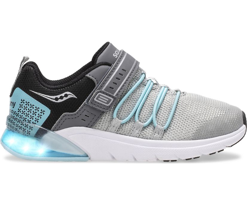 Silver / Blue Kids' Saucony Flash Glow 2.0 Sneakers | NYIPX4830