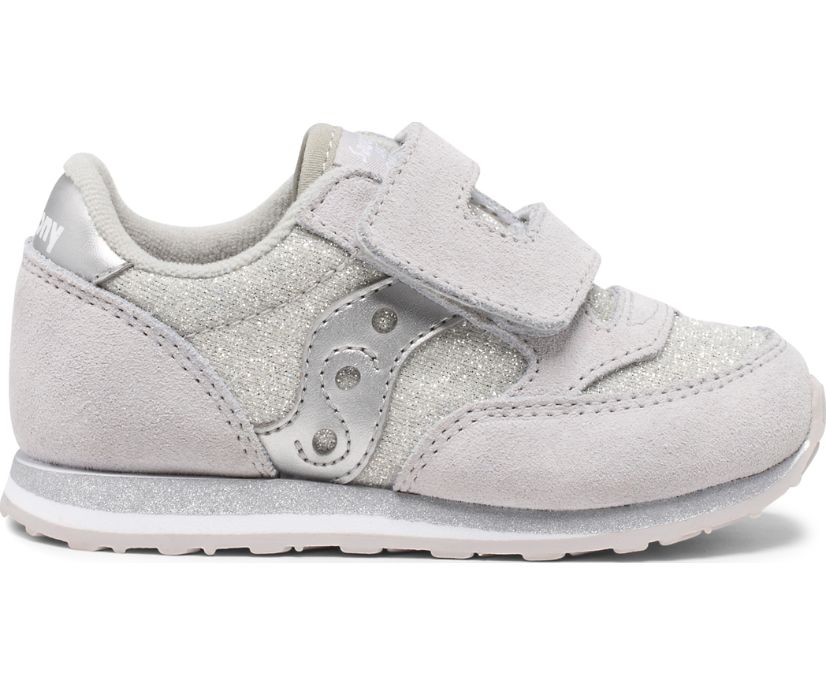 Silver Kids' Saucony Baby Jazz Hook & Loop Sneakers | ECNXP7856