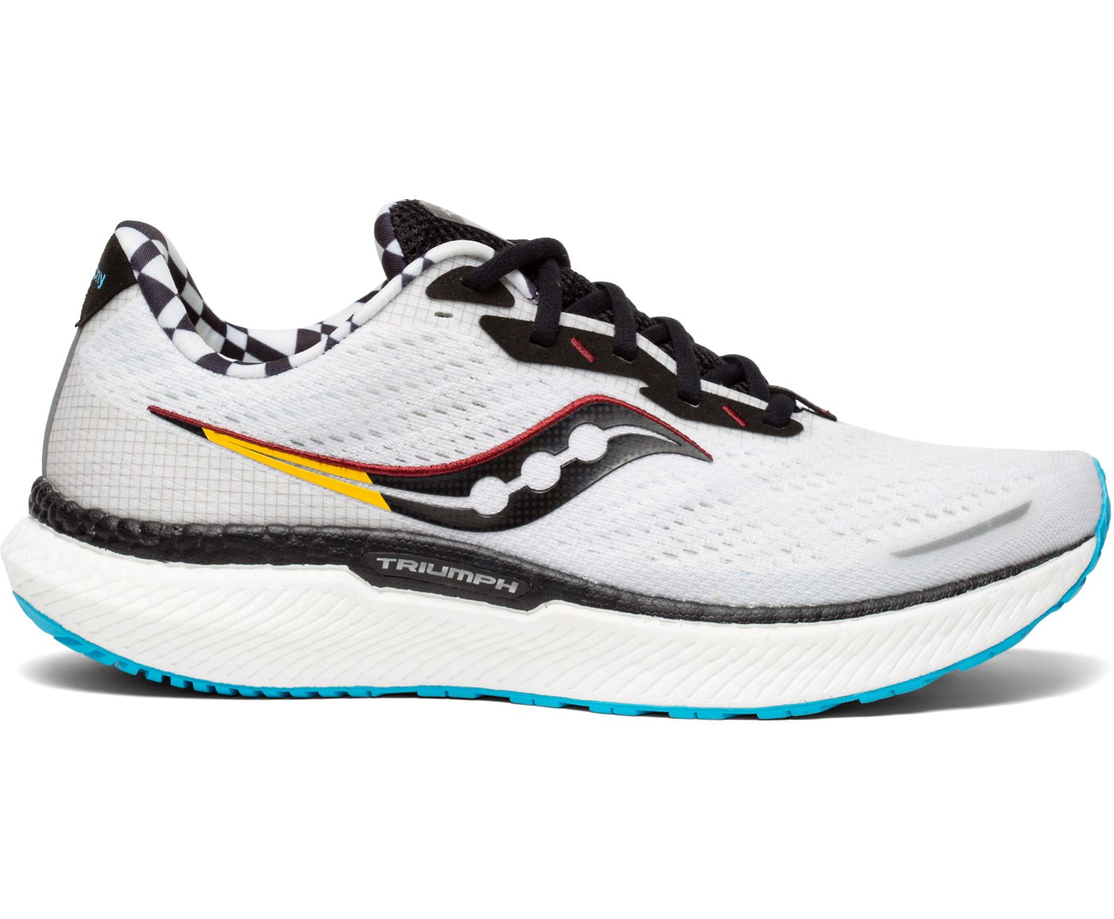 White / Black Men\'s Saucony Triumph 19 Running Shoes | LPOVK8250