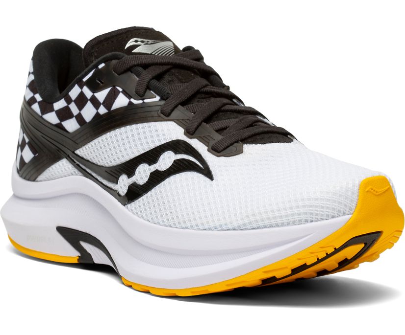 White / Black Women's Saucony Axon Running Shoes | UJGHE1803