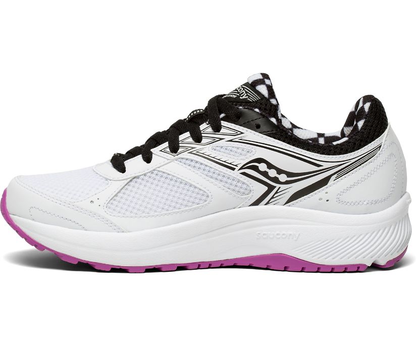 White / Black Women's Saucony Cohesion 14 Running Shoes | FZPLQ0487