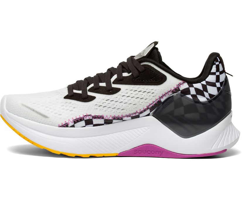 White / Black Women's Saucony Endorphin Shift 2 Running Shoes | YBDZJ1305