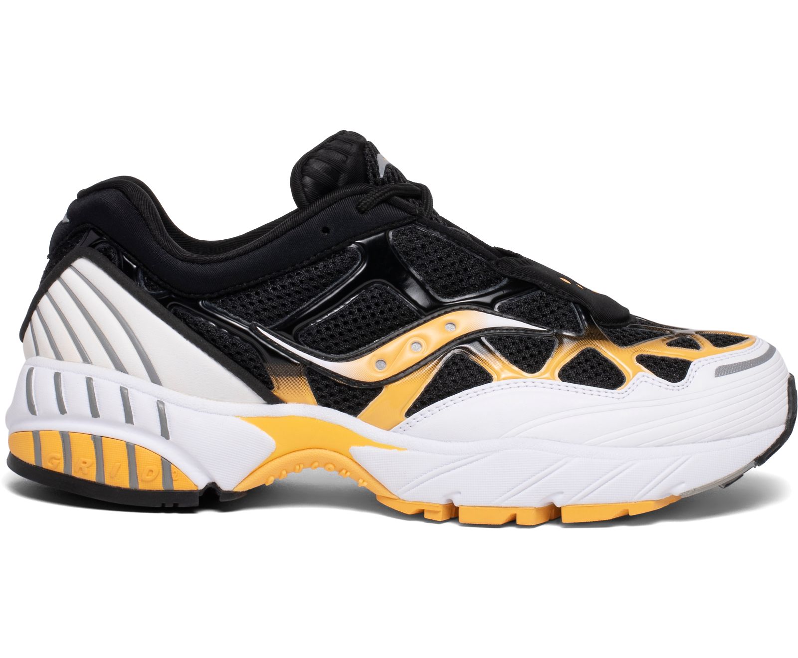 White / Black / Yellow Men\'s Saucony Grid Web Originals | PICNQ1879