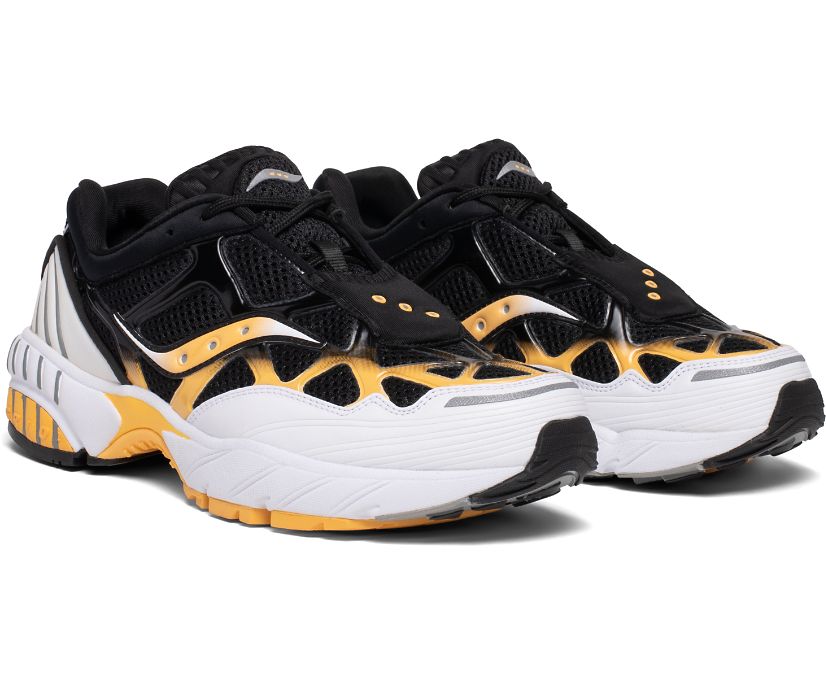 White / Black / Yellow Women's Saucony Grid Web Originals | BCMJT4103