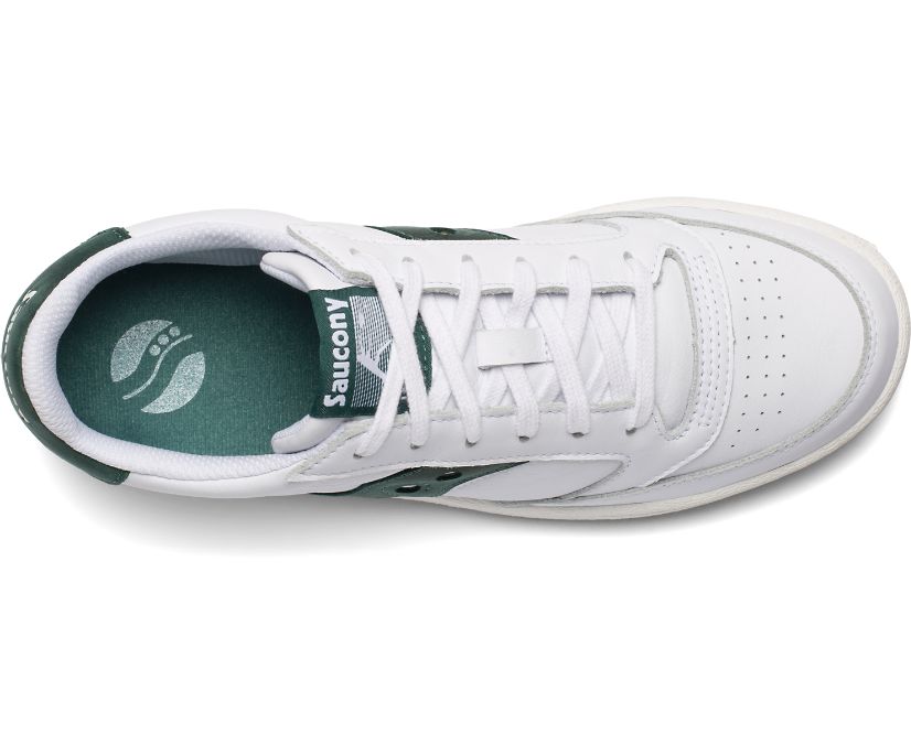 White / Green Women's Saucony Jazz Court Originals | FVQON5726